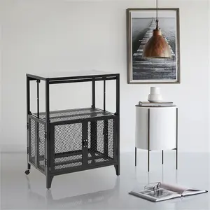 Скандинавская мебель, металлический двухдверный буфет, складной шкаф для хранения книг в гостиной, металлические боковые панели