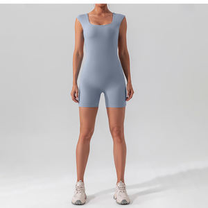 Neue Einführung nackter Rücken bequemer Jumpsuit Cross Schnürung-Up ärmellose Yoga-Sets Gesäß-Lifting schnell trocknender Körperanzug - Product Image 5