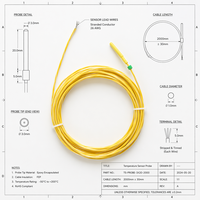 Cable de Sensor de Temperatura RTD PT100 de 3 Hilos de Alta Precisión para Vehículos Eléctricos de Nueva Energía, Termistor PTC de Acero Inoxidable 304