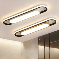 Lustre ovale long en acrylique moderne et minimaliste pour la maison, le bureau, le salon, le couloir, l'allée, l'entrée, éclairage de plafond LED modulable