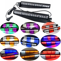 Barra de luz estroboscópica de emergencia para camión de alta potencia de 32 vatios, advertencia estroboscópica de peligro, 32 LED, lámpara roja y azul, accesorios de luz para coche, visera dividida