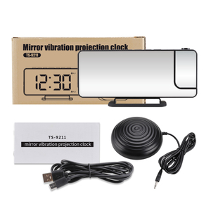 Miroir numérique LED Projection <span class=keywords><strong>Table</strong></span> horloge lit vibrateur secoueur <span class=keywords><strong>Vibration</strong></span> réveil avec <span class=keywords><strong>Vibration</strong></span> pour sourd audition dure - Product Image 6