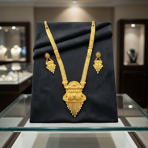Wholesale Fashion 14K 18K 24K Micro Gold Long Necklaces, Traditional Design Necklaces, Brass Micro Gold Forming Long Jewelry Set - Product Image 3