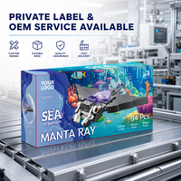 Set de Bloques de Construcción de Manta Ray, 84 Piezas, Modelo 3D DIY, Juguete de Construcción, Ladrillos de Animales Marinos con Carcasa Translúcida, Marca Privada