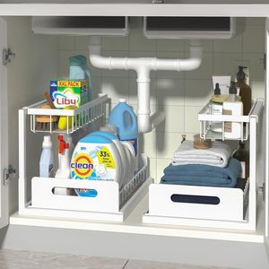 New Design 2-Tier Organizador Slide Out Pull Out Cabinet <strong>Undersink</strong> Under Sink Organizers and <strong>Storage</strong> for <strong>Kitchen</strong> - Product Image 3