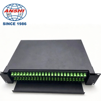 Kotak Terminal ODF Rak Mount 19" 1U dengan Sistem Geser, 48 Port SC LC, Panel Patch Serat Optik, Kapasitas 12-288 Core