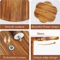 Support de présentation de gâteaux en bois multi-usages à quatre niveaux, design rond classique et écologique, pour le rangement domestique et support de plantes