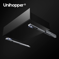 Glissières de tiroir cachées télescopiques à fermeture amortie Unihopper à 3 canaux pour armoire de cuisine