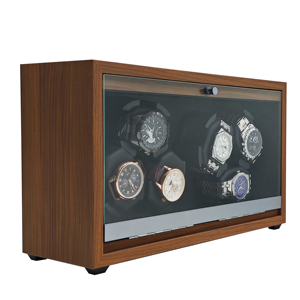 Boîte d'affichage de <span class=keywords><strong>montre</strong></span> de grain de bois rotative en gros directe d'usine 6 emplacements <span class=keywords><strong>remontoir</strong></span> de <span class=keywords><strong>montre</strong></span> <span class=keywords><strong>silencieux</strong></span> pour montres automatiques - Product Image 2