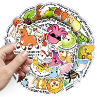 Paquete de 50 Pegatinas de Vinilo con Dibujos Animados, Resistentes al Agua, Lindas, para Papelería, Juguetes, Decoración de Cuadernos