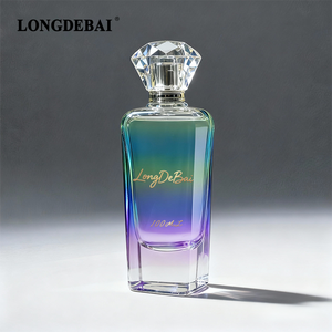 Botella de Perfume de Lujo Personalizada con Cierre a Presión, 50ml 100ml, Cuadrada, de Vidrio Electrochapado, Vacía, con Caja de Empaque - Product Image 1