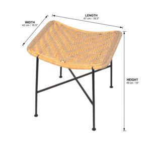 Siège en bois tissé à la main personnalisable avec tabouret à cadre en métal intérieur extérieur maison hôtel restaurant parc centre commercial cuisine salon - Product Image 5