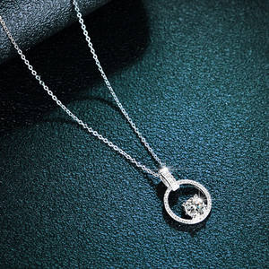 S925 collana in argento Sterling 1 carati Moissanite ciondolo con diamanti <span class=keywords><strong>gioielli</strong></span> dal vivo regalo per gli amanti - Product Image 3
