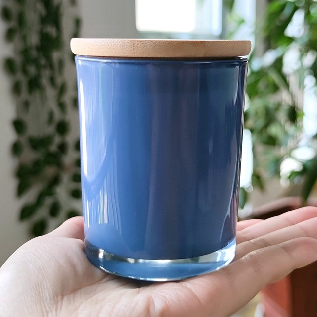 Wholesale 10oz glossy matte  custom designed multi-colour glass candle jar for candle making