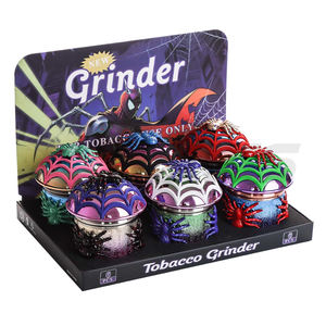 สินค้าจากคลังสินค้าสหรัฐฯ ผลิตภัณฑ์ XY GLASS ขายส่ง เครื่องบดสมุนไพรแบบโลหะผสมสังกะสีพลาสติก รูปแมงมุมเล็ก จัดส่งเร็ว 3-5 วัน - Product Image 2