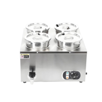 Bain-marie électrique commercial 4L en acier inoxydable 201 à 4 compartiments, machine de maintien au chaud pour buffet avec économie d'énergie