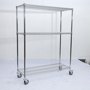 Estantes de banco de trabajo de malla de alambre cromado protegidos contra la corrosión convenientes para manipular y mover estantes de material de taller - Product Image 5