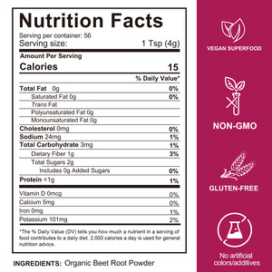 Solotree Nguyên Đỏ Củ Cải Đỏ Superfood Bột Bổ Sung Nhãn Hiệu Riêng Hữu Cơ Củ Cải Gốc Bột Cho Sinh Tố Nướng Nước Trái Cây - Product Image 2