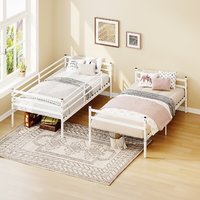 Lit superposé moderne taille double avec barrière de sécurité, échelle, sommiers en métal robustes, réduction du bruit, ODM/OEM disponible