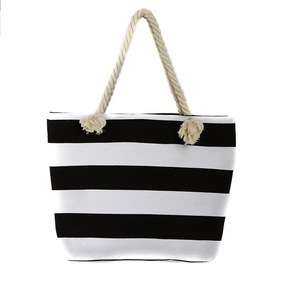 Bolso de playa de lona con asa de cuerda de algodón personalizado plegable - Product Image 4