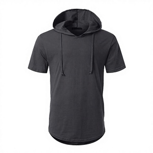 Sweat à capuche à manches courtes pour homme, sur mesure, en molleton épais français, imprimé, écologique, pour l'entraînement - Product Image 2