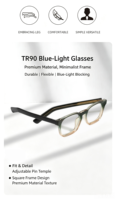 Lunettes anti-lumière bleue artisanales à 7 couches de peinture par pulvérisation, monture carrée TR90 avec noyau métallique interne pour boutique