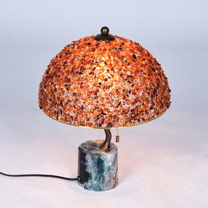 Nordic Luxury Natural Stone Base Crystal Agate Glass Lampshade <b>Table</b> Lamp for Bedroom <b>Bedside</b> <b>Table</b> Living Room Home Decor - Product Image 3