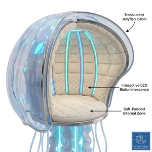 Grand Château Ludique Thème Abysse Marin Immersif avec Cabines d'Éclairage Bioluminescent pour Complexes de Luxe - Product Image 2