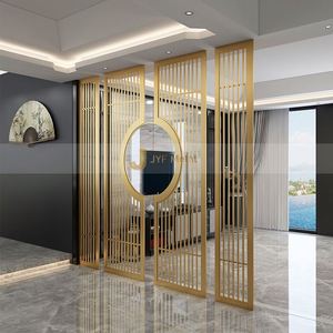 EX363 Modern Foldable MultiFunctional Laser Cut Stainless Steel Metal <b>Screen</b> Room Divider Sculpture Decorative <b>Panel</b> Privacy - Product Image 6