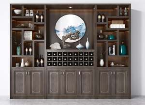 Mueble de Bar Modular Grande de Alta Calidad, Ecológico, Duradero, Moderno, para Sala de Estar o Comedor, con Librería y Vinoteca - Product Image 2