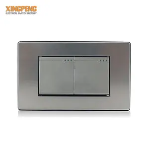 US Standard stainless steel Panel 2 Gang 2 Way 3way Electric Wall Light Switch For Home manufacturer