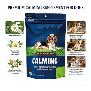 Suplemento Calmante Balanceado Sin Cáñamo para Perros, Formulado por Veterinarios, Sabor a Hígado, L-Triptófano, 120 Masticables - Product Image 6