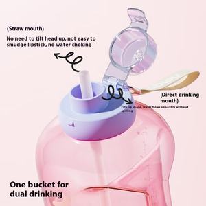 Bablov, vaso de plástico ecológico de gran capacidad, Pajita abatible para hombres y mujeres, hervidor de <span class=keywords><strong>agua</strong></span> deportivo de verano para beber directamente - Product Image 3