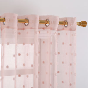 Jiaohui <span class=keywords><strong>Rideau</strong></span> Voilage de Fenêtre Rose Vente en Gros Découpé et <span class=keywords><strong>à</strong></span> Pompons, pour Salon - Product Image 2