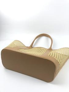 Sac fourre-tout rétro en rotin portable avec deux poignées, imperméable et réutilisable pour femmes, filles, plage, natation, extérieur, voyage, shopping - Product Image 2