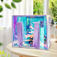 Couleur Transparent diagonale Pvc sac fourre-tout épaule sac à provisions en plastique souple tridimensionnel sac à main Pvc sac à coudre