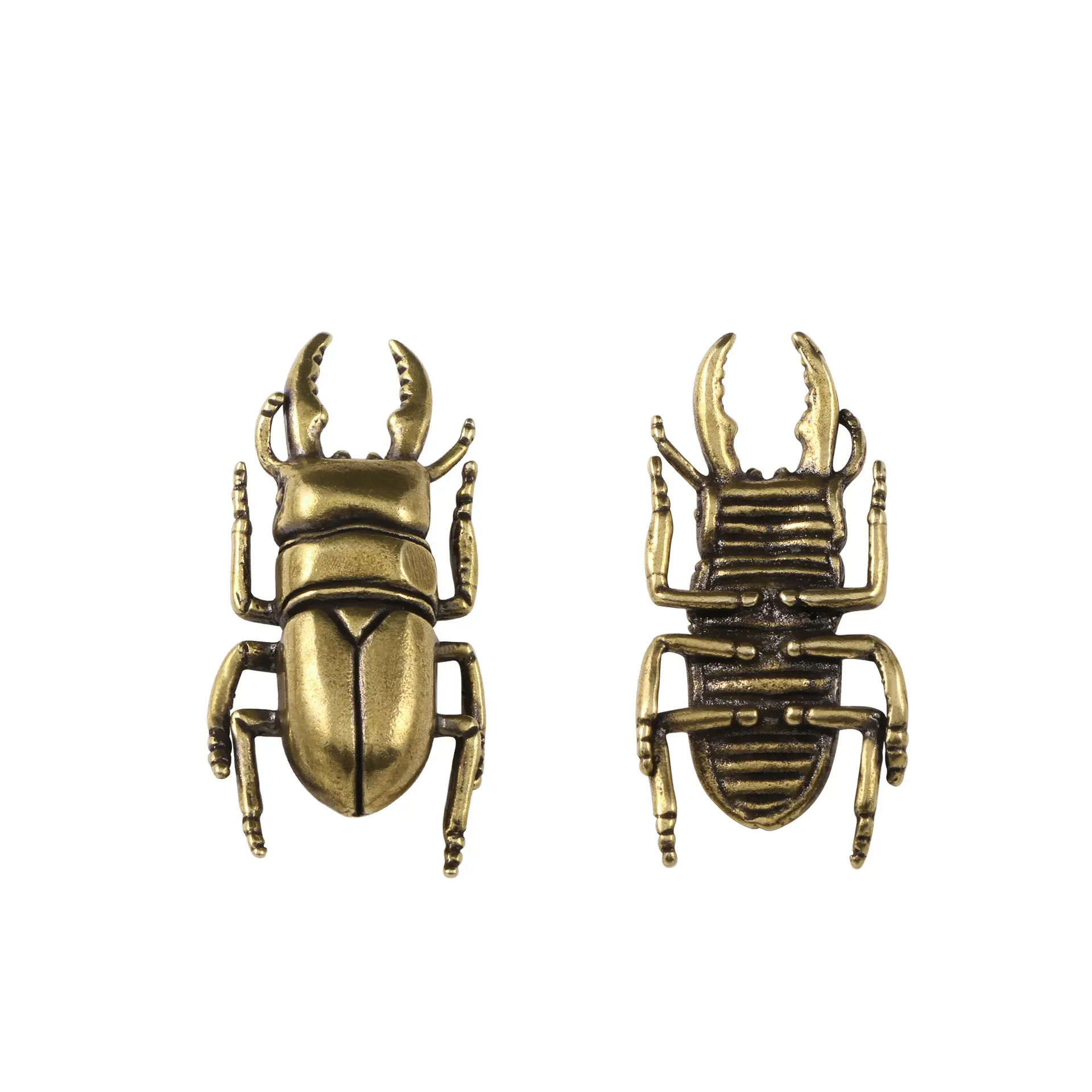 Katı pirinç beetle antika süsler yaratıcı böcek masaüstü dekorasyon hediye bakır el sanatları.