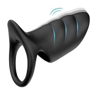 2025 vente chaude 10 fréquence vibrant Silicone pénis anneau d'armement jouets sexuels pour adultes pour mâle retarder l'éjaculation <span class=keywords><strong>anneaux</strong></span> de pénis chauds - Product Image 6
