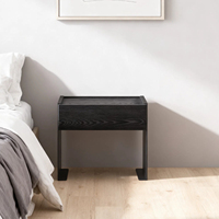 Table de chevet en bois avec tiroirs et pieds en métal en forme de U, table de chevet moderne pour chambre à coucher