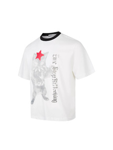 เสื้อยืดพิมพ์ลายหนามแหลมสำหรับผู้ชาย คอตตอน คอกลม แขนสั้น คอตตอน สตรีทแวร์ - Product Image 2
