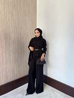 Ensembles de robes longues en laine côtelée pour femmes musulmanes, élégants et modestes, à manches évasées, grandes tailles, pour le printemps, l'Aïd et les banquets, vente en gros