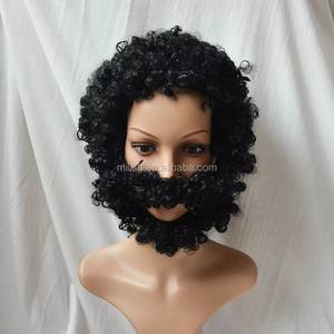 MPW-035 <span class=keywords><strong>Pas</strong></span> <span class=keywords><strong>Cher</strong></span> Fête <span class=keywords><strong>Carnaval</strong></span> festival drôle <span class=keywords><strong>perruque</strong></span> afro avec barbe - Product Image 3