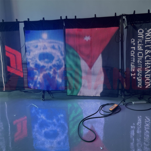 Drone đình chỉ đầy đủ màu sắc quảng cáo trong suốt mềm vải <span class=keywords><strong>LED</strong></span> quảng cáo Màn hình hiển thị phim <span class=keywords><strong>Led</strong></span> ma thuật thảm cờ màn hình - Product Image 6