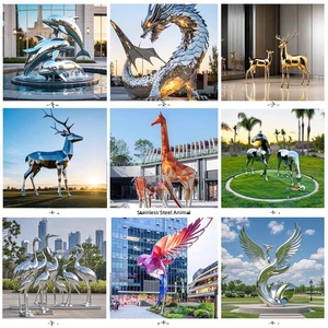 Escultura de Acero Inoxidable de Gran Escala Duke, Escultura Abstracta de Animales para Exteriores, Jardín, Plaza, Paisaje, Hecha a Mano, Contemporánea, para Montar en el Suelo - Product Image 2