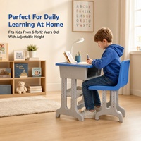 Ensemble de mobilier scolaire moderne et réglable pour enfants, en plastique et métal, avec table d'étude, chaise et tiroir, couleur au choix, pour la maison et le bureau