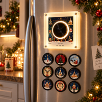 Boîte à musique rotative NFC de Noël en forme de disque vinyle, aimant de réfrigérateur, personnalisable en acrylique, cadeau souvenir de vacances, vente en gros