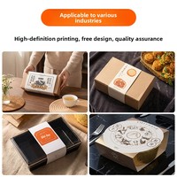 Boîtes d'emballage écologiques personnalisées en papier couché durable avec bande adhésive, étiquettes enveloppantes pour cadeaux, aliments pour animaux, collations et sandwichs