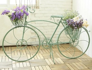 <span class=keywords><strong>Maceta</strong></span> de Bicicleta Blanca, Jardinera Decorativa de Metal, Soporte de Flores para Jardín de Bicicletas para Bodas - Product Image 4