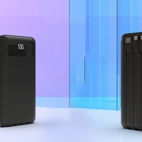 Batterie externe portable en alliage d'aluminium à quatre câbles, 10000 mAh, haute qualité, charge rapide 37 W, grande capacité