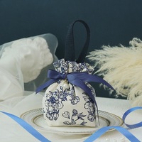 Sac à cordon triangulaire en toile recyclable, sac à bonbons de Noël, pochette cadeau de fête